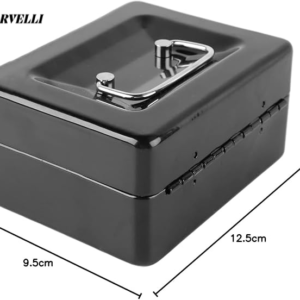 ECVV Small Cash Box with Lock and Slot – Secure, Compact, and Reliable Storage for Coins, Bills & Valuables