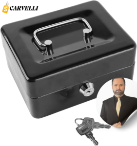 ECVV Small Cash Box with Lock and Slot – Secure, Compact, and Reliable Storage for Coins, Bills & Valuables