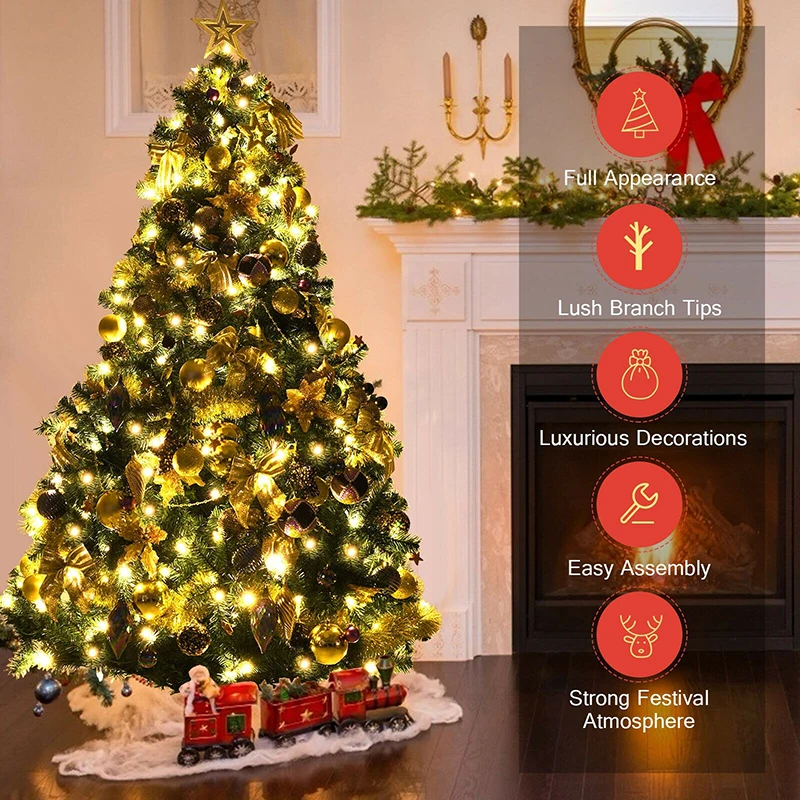 Verdant Leaves Artificial Christmas Tree Pre-Lit LED - Image 4