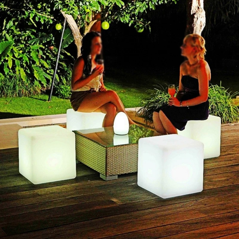 Square Stool LED Glow Cube Chairs - Image 7