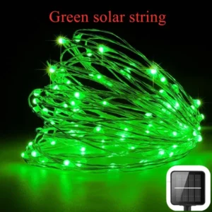 Dimmable 11m/21m Solar Green Christmas Outdoor Lights