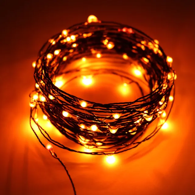 10M 100 LED Halloween Lights Orange and Purple - Image 3