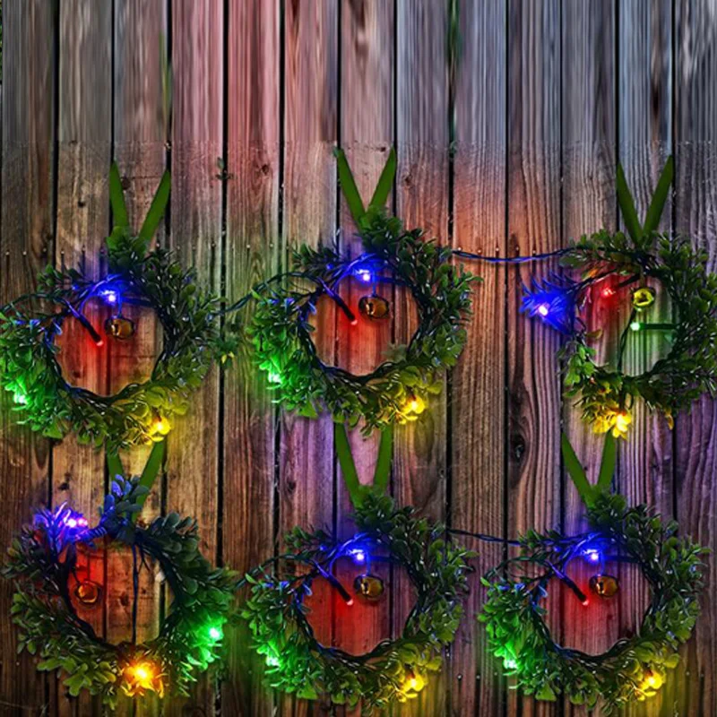24 LED Outdoor Christmas Wreath with Solar Lights