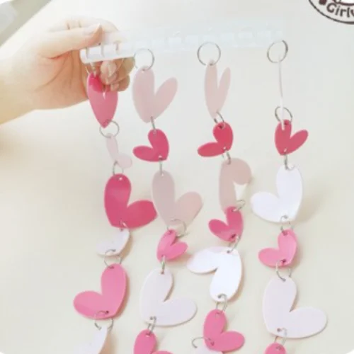 Rose Heart Pink Beaded Curtains - Image 4