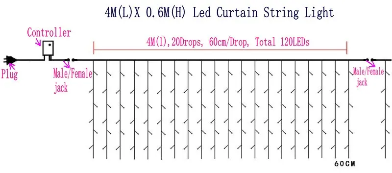 10 pcs Linkable Christmas Lights Curtain - Image 5