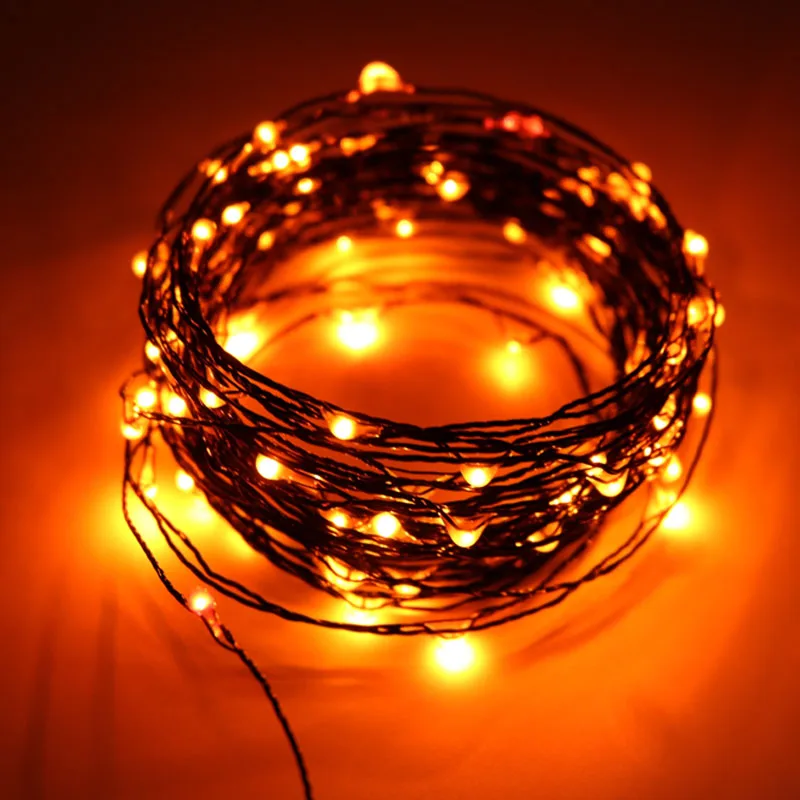10M 100 LED Halloween Lights Orange and Purple - Image 7