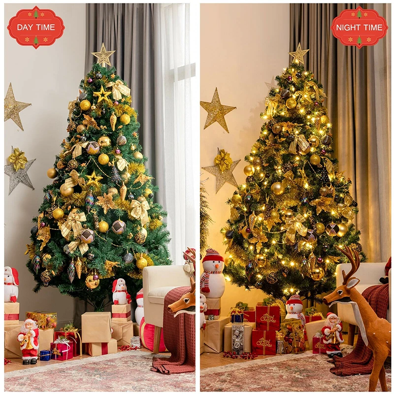 Verdant Leaves Artificial Christmas Tree Pre-Lit LED - Image 3