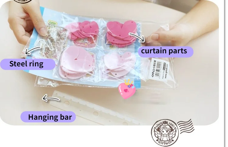 Rose Heart Pink Beaded Curtains - Image 3