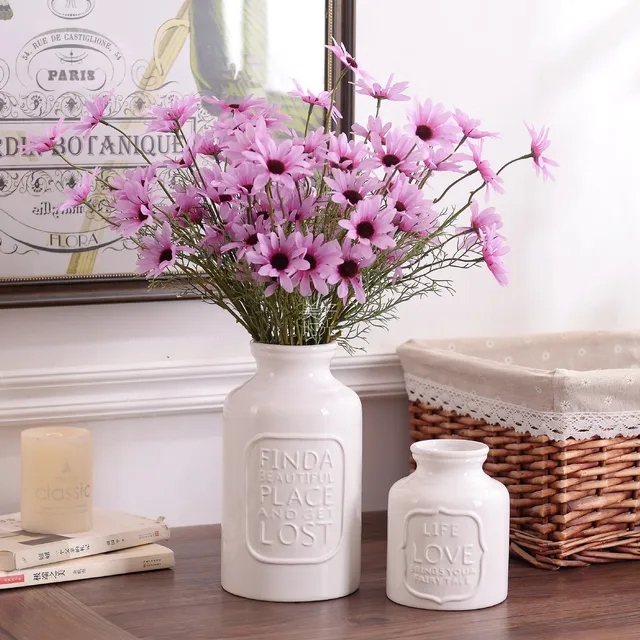 Artificial White Silk Daisies Flowers - Image 3