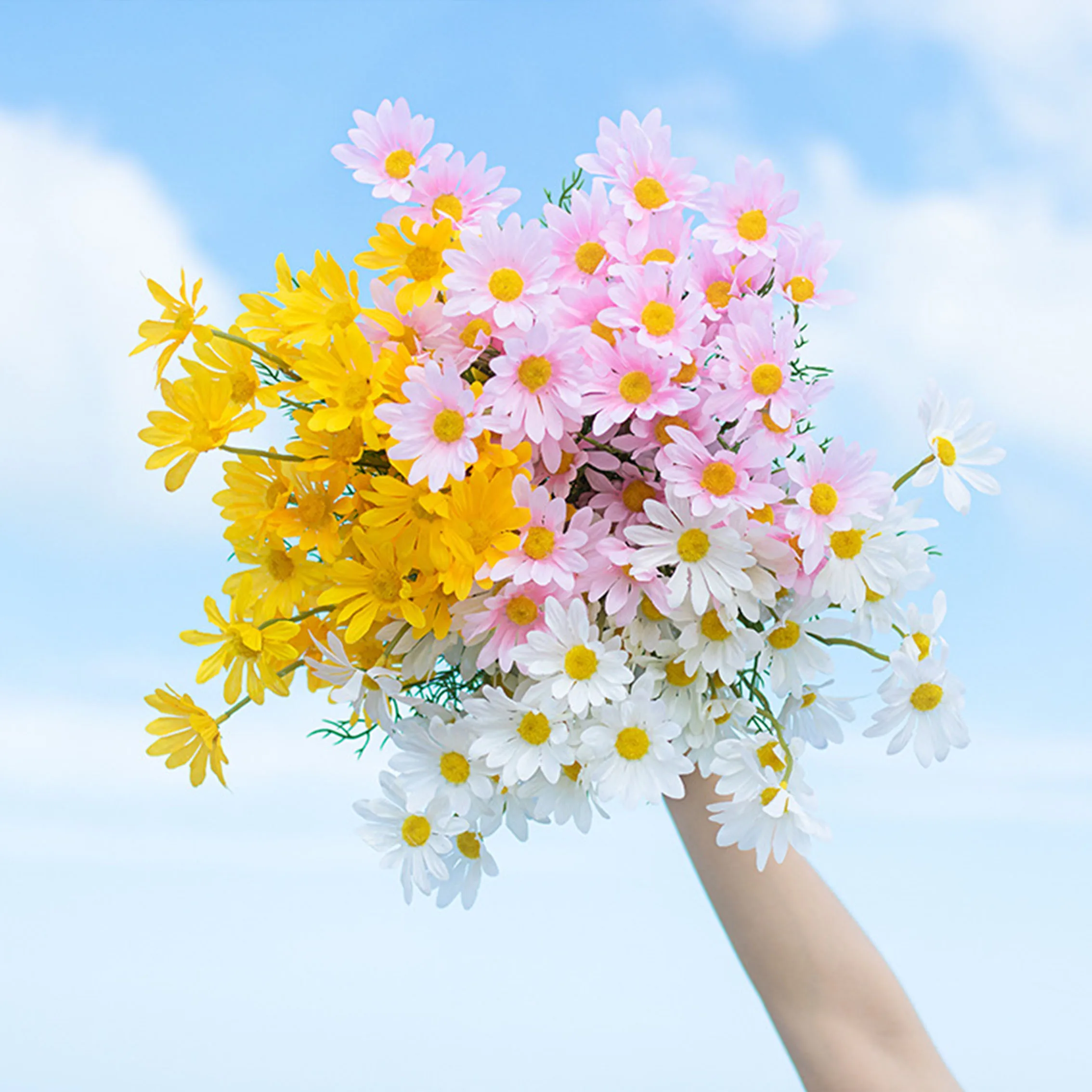 Artificial White Silk Daisies Flowers - Image 11