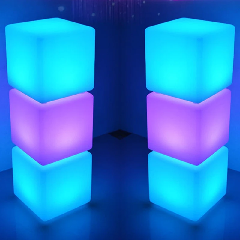 Square Stool LED Glow Cube Chairs - Image 3