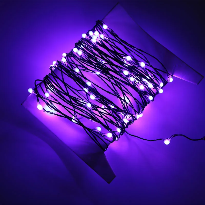 10M 100 LED Halloween Lights Orange and Purple - Image 6