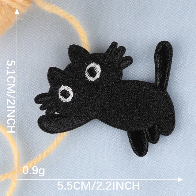 Cartoon Black Cat Patches for Clothing Accessories - Image 3