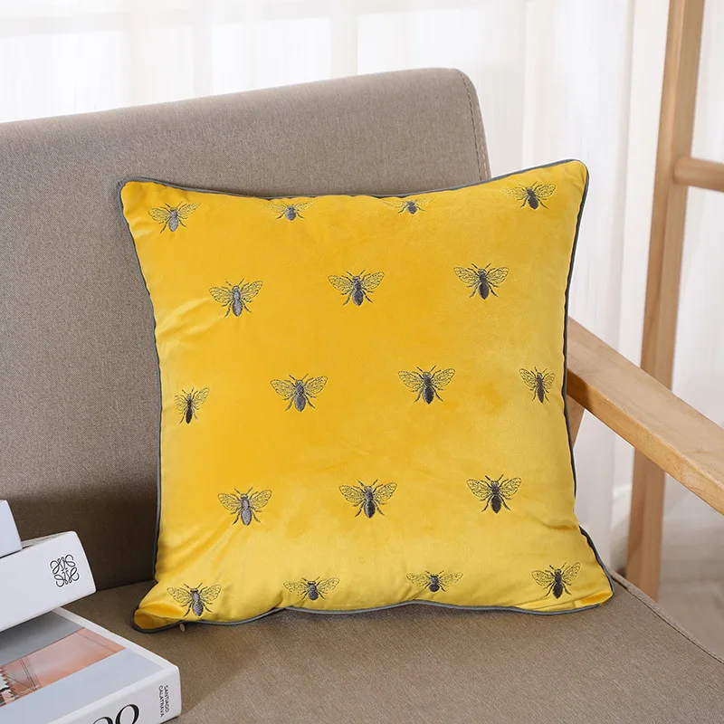 Embroidered Bee Pillow - Image 2