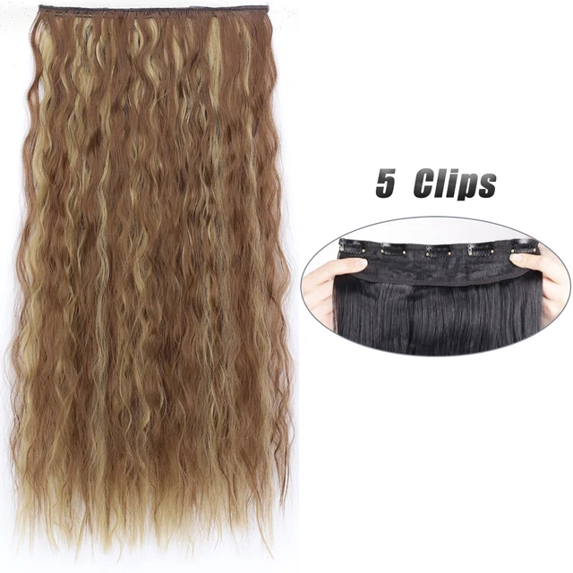 Synthetic 5 Clip-In Hair Extensions | Long Straight Hairstyle Hairpiece - Image 5