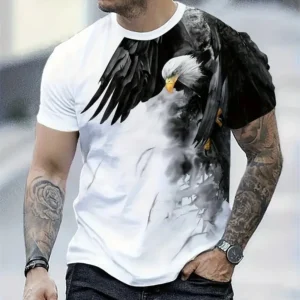 Men’s Retro 3D Eagle T-Shirt | Oversized Quick-Dry Casual Streetwear