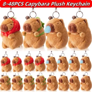 Capybara Plush Keychain Toy | Cute Stuffed Animal Keychain for Backpack & Gifts