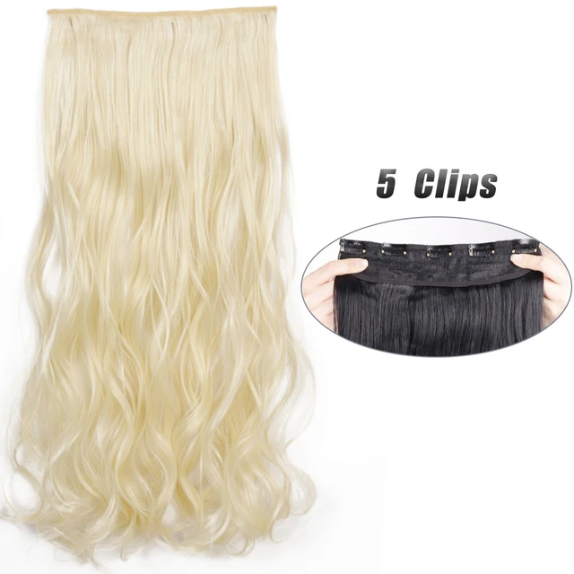 Synthetic 5 Clip-In Hair Extensions | Long Straight Hairstyle Hairpiece - Image 18