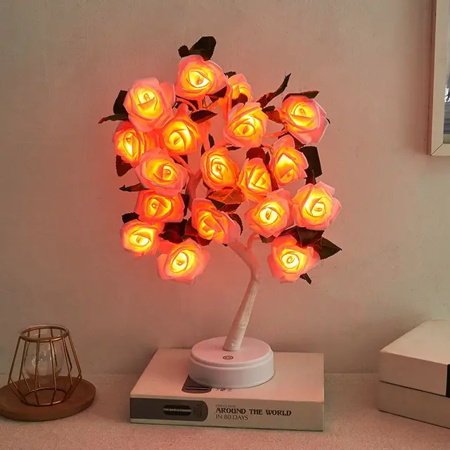 24 LED Rose Flower Tree with Lights Lamp - Image 5