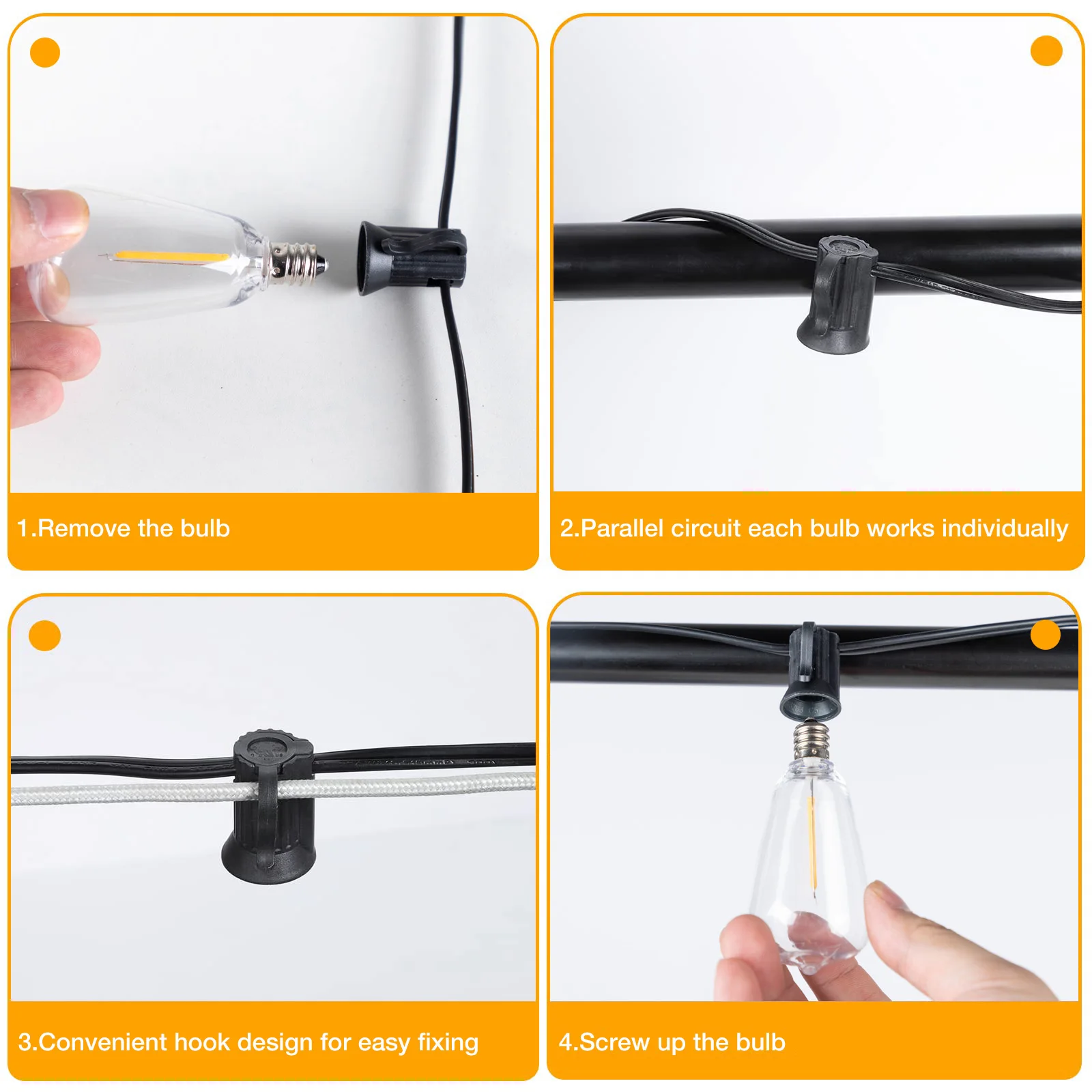 ST38 String Bulb Lights Patio Outdoor - Image 6