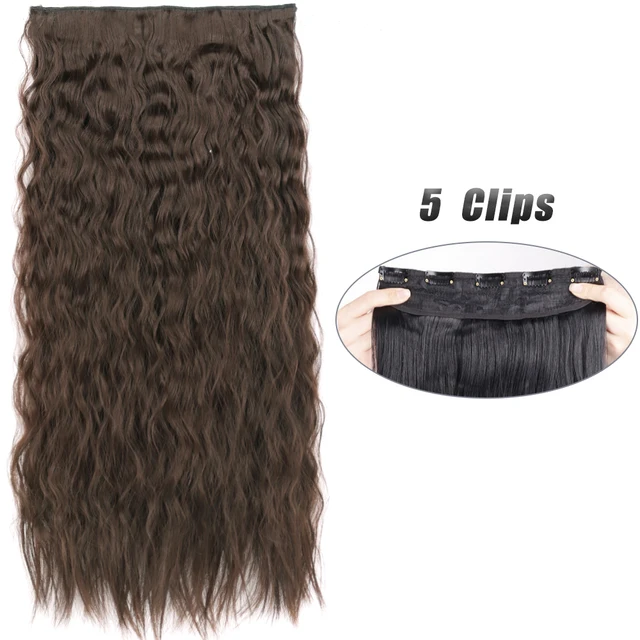 Synthetic 5 Clip-In Hair Extensions | Long Straight Hairstyle Hairpiece - Image 14