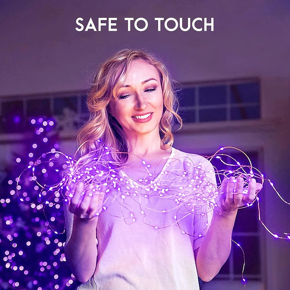 Copper Wire LED Halloween Lights Purple - Image 6