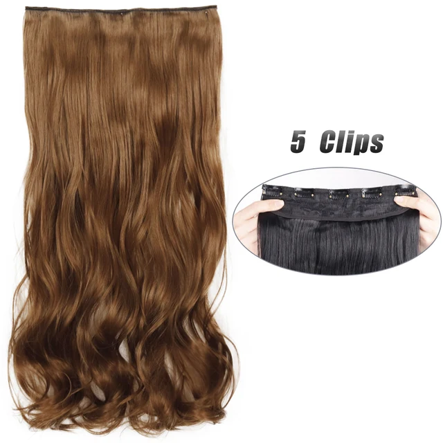 Synthetic 5 Clip-In Hair Extensions | Long Straight Hairstyle Hairpiece - Image 33