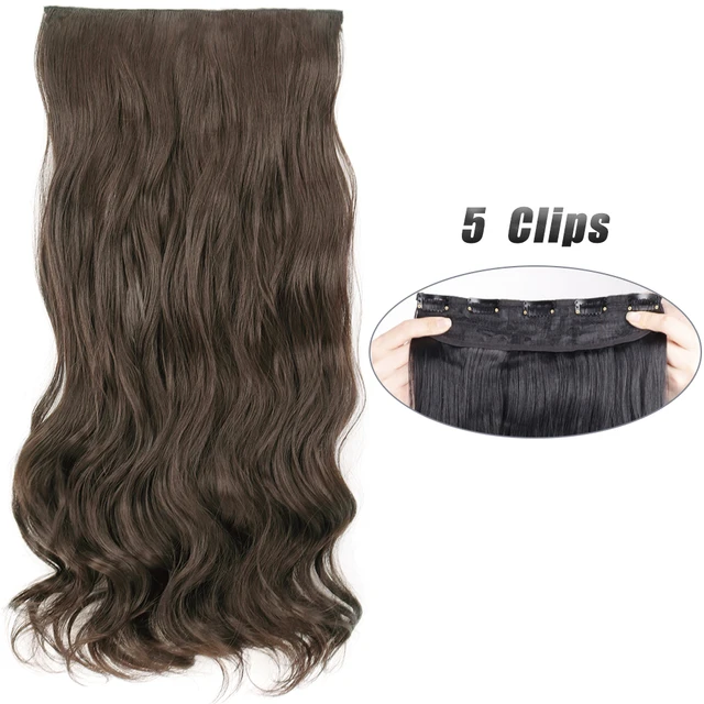 Synthetic 5 Clip-In Hair Extensions | Long Straight Hairstyle Hairpiece - Image 37