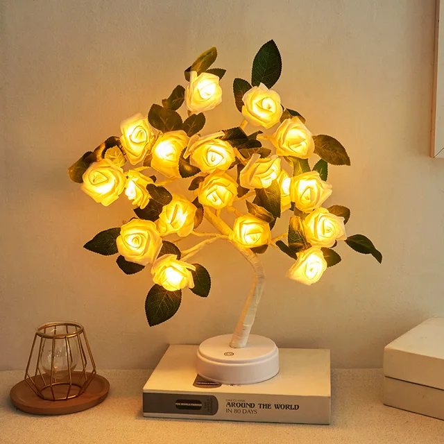 24 LED Rose Flower Tree with Lights Lamp - Image 3