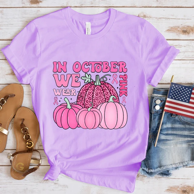 Fashion Breast Cancer T Shirt for October - Image 4