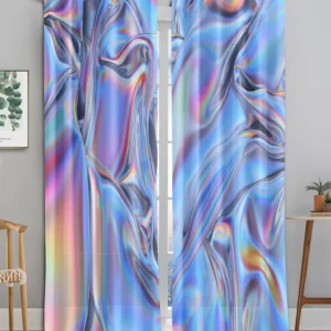 Abstract Iridescent Surface Holographic Curtains