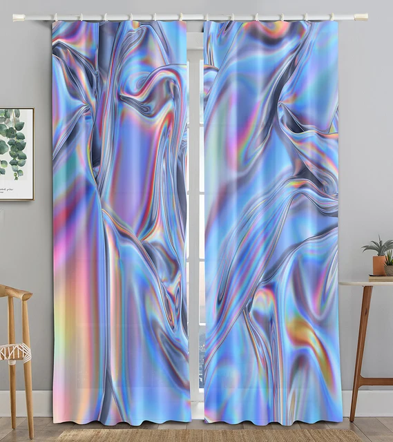 Abstract Iridescent Surface Holographic Curtains - Image 6