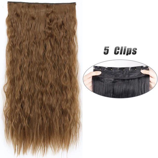 Synthetic 5 Clip-In Hair Extensions | Long Straight Hairstyle Hairpiece - Image 10