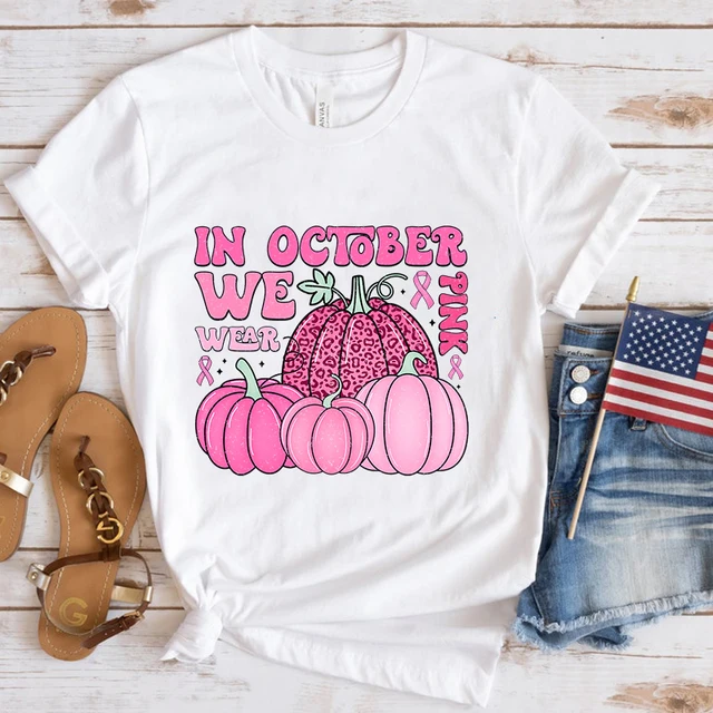 Fashion Breast Cancer T Shirt for October - Image 2
