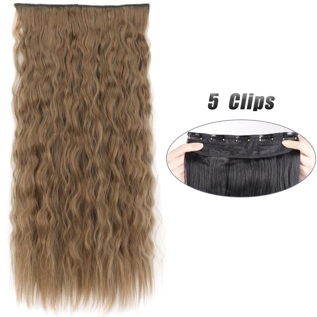 Synthetic 5 Clip-In Hair Extensions | Long Straight Hairstyle Hairpiece - Image 8