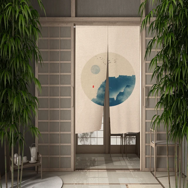 Japan Door Red Sun Circle Curtains - Image 7