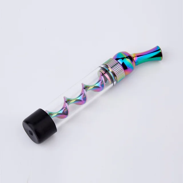 Portable Easy-To-Clean Twisted Glass Blunt Pipe - Image 2