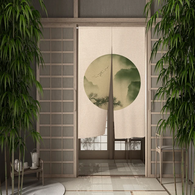 Japan Door Red Sun Circle Curtains - Image 8