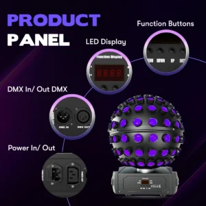 5x18W Purple Disco Ball Roto sphere LED