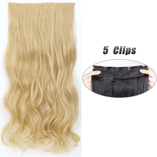 Synthetic 5 Clip-In Hair Extensions | Long Straight Hairstyle Hairpiece - Image 27
