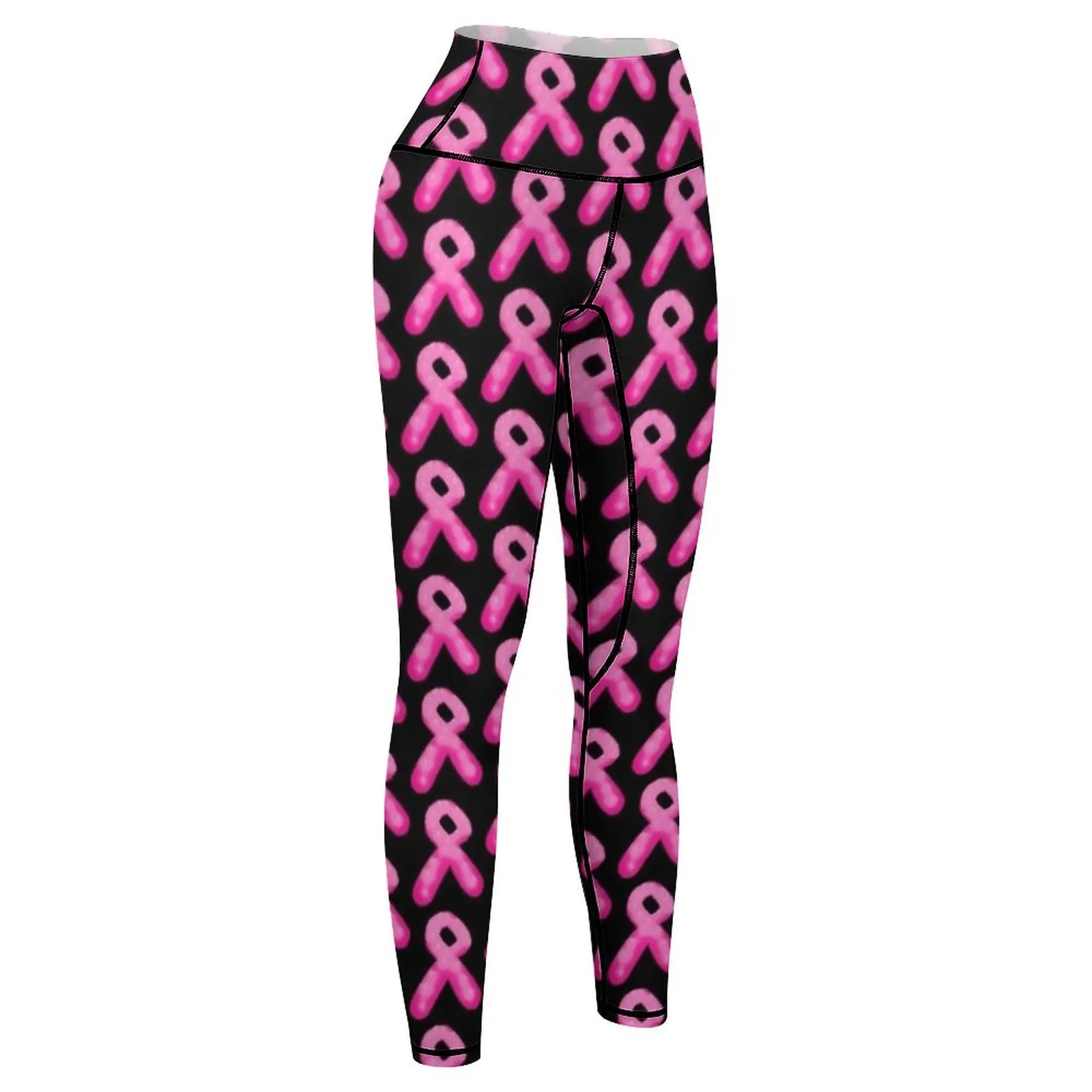Pink Breast Cancer Yoga Pants - Image 2