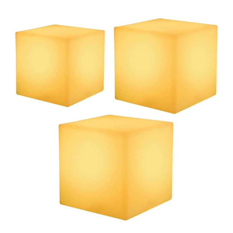 Square Stool LED Glow Cube Chairs - Image 2