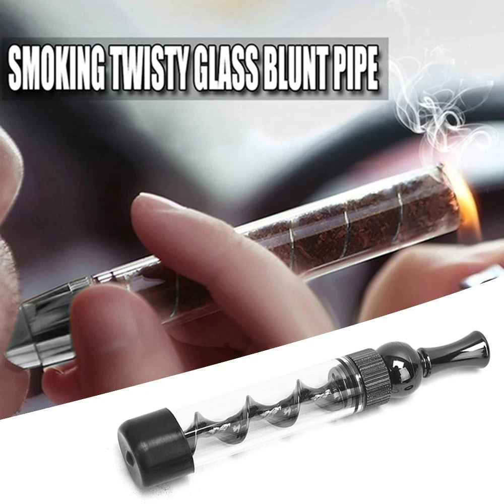 Portable Easy-To-Clean Twisted Glass Blunt Pipe - Image 6