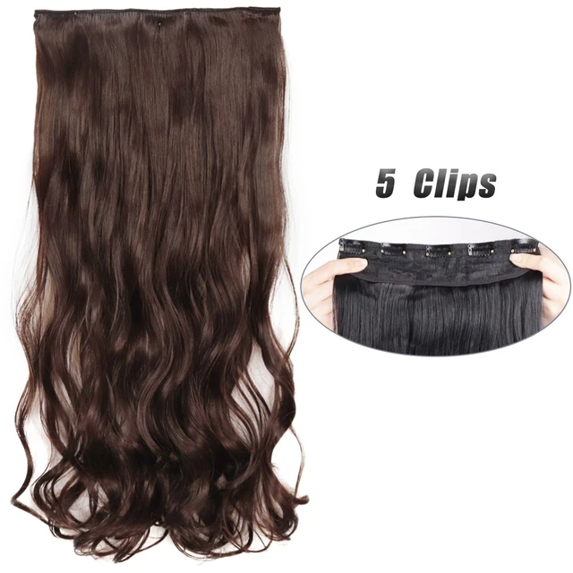 Synthetic 5 Clip-In Hair Extensions | Long Straight Hairstyle Hairpiece - Image 32