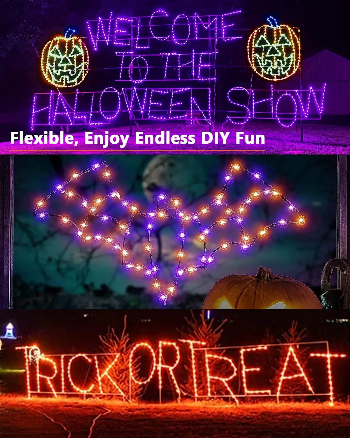 2pcs Orange and Purple LED Lights for Halloween - Image 6
