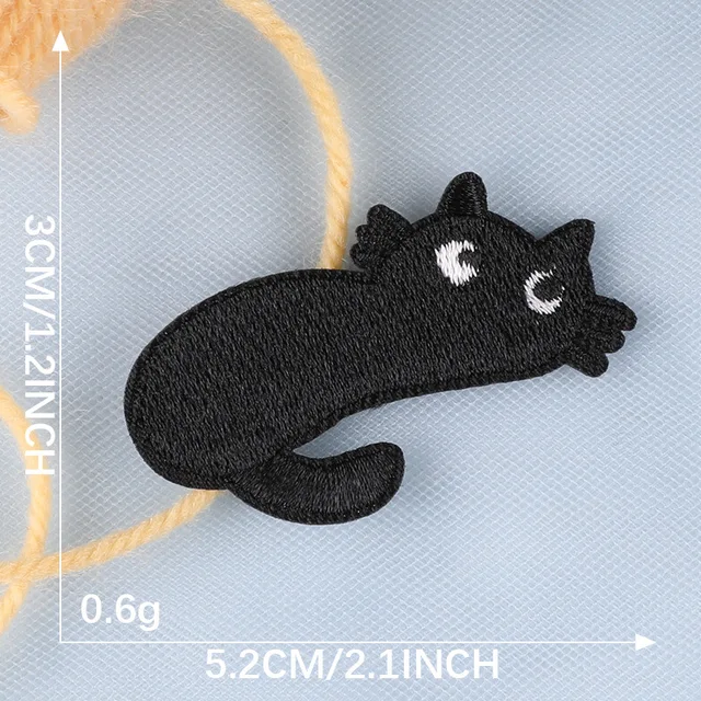 Cartoon Black Cat Patches for Clothing Accessories - Image 10