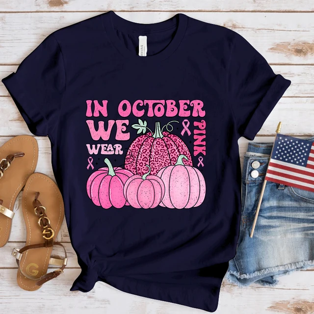 Fashion Breast Cancer T Shirt for October - Image 7