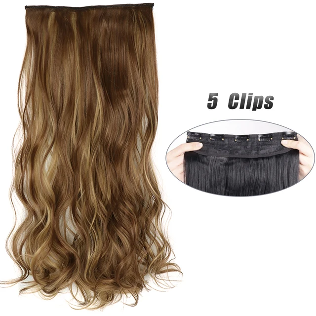 Synthetic 5 Clip-In Hair Extensions | Long Straight Hairstyle Hairpiece - Image 29
