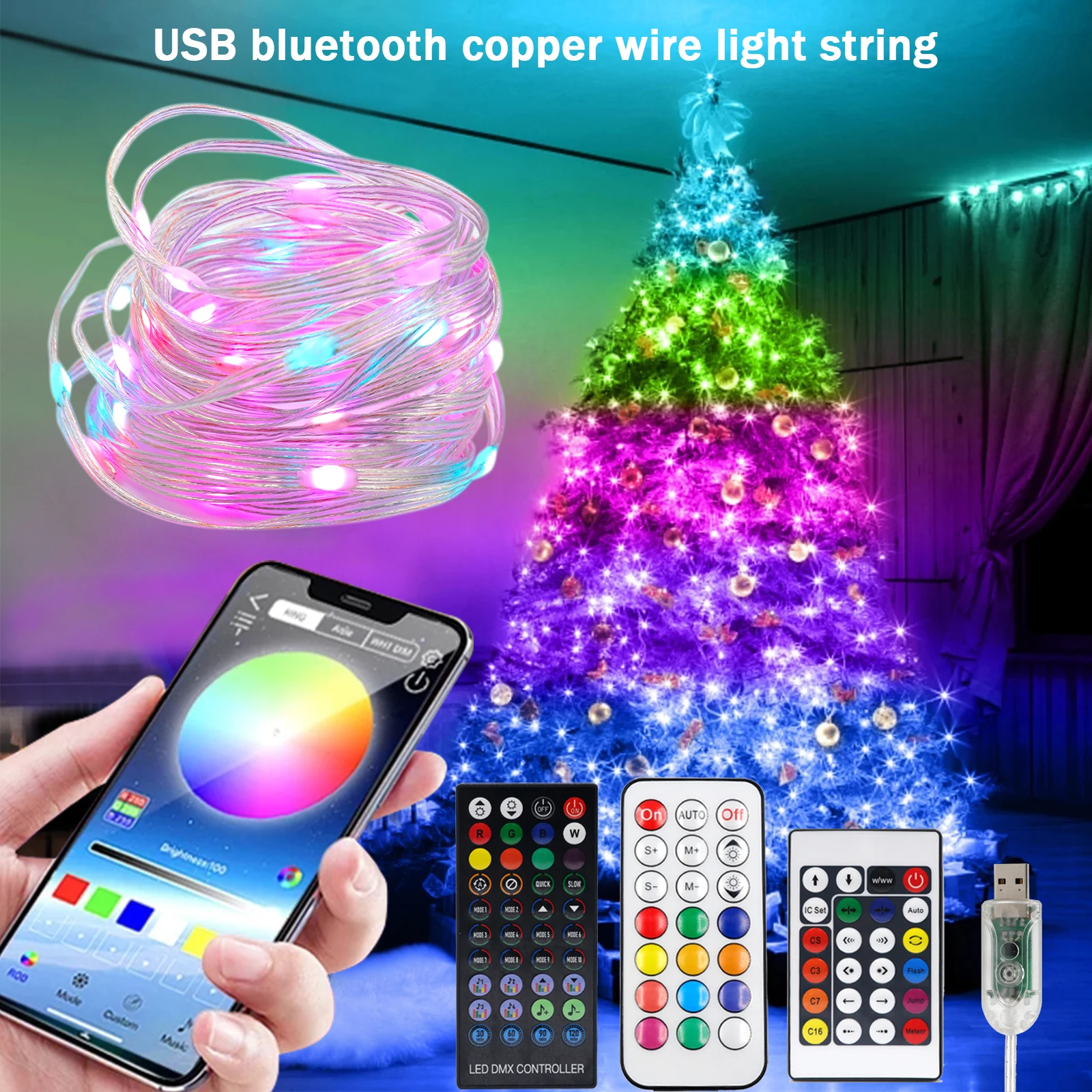 USB LED Christmas Tree Lights with Motion - Image 9