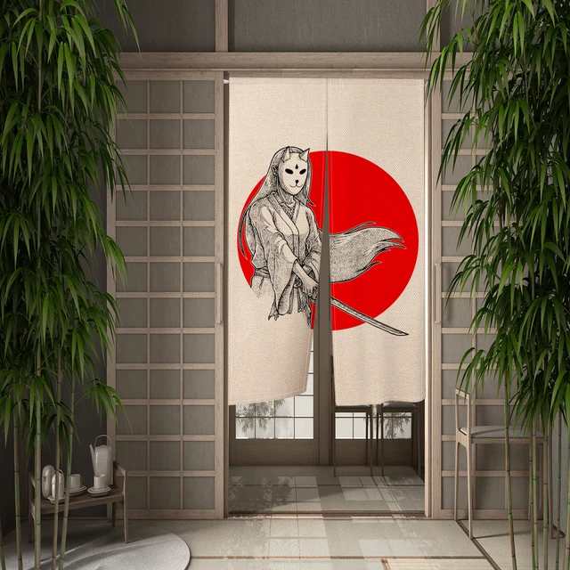 Japan Door Red Sun Circle Curtains - Image 5
